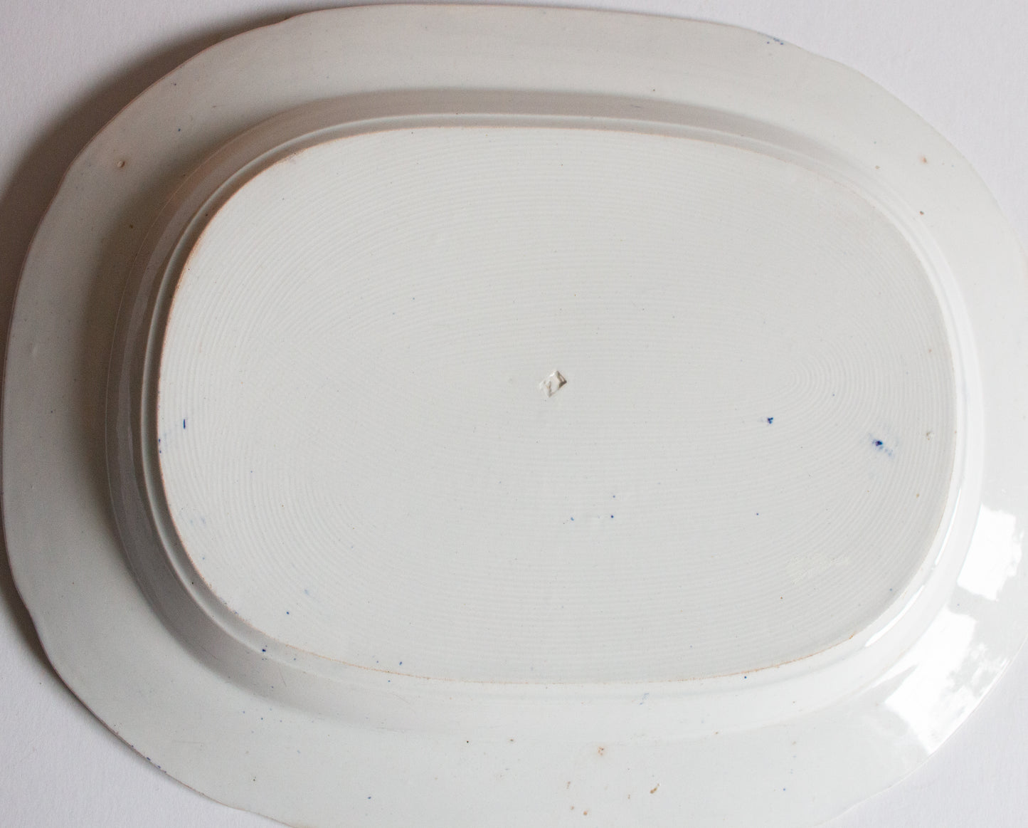 Antique 'Willow' Pattern 15.5" Blue and White Transferware Serving Platter