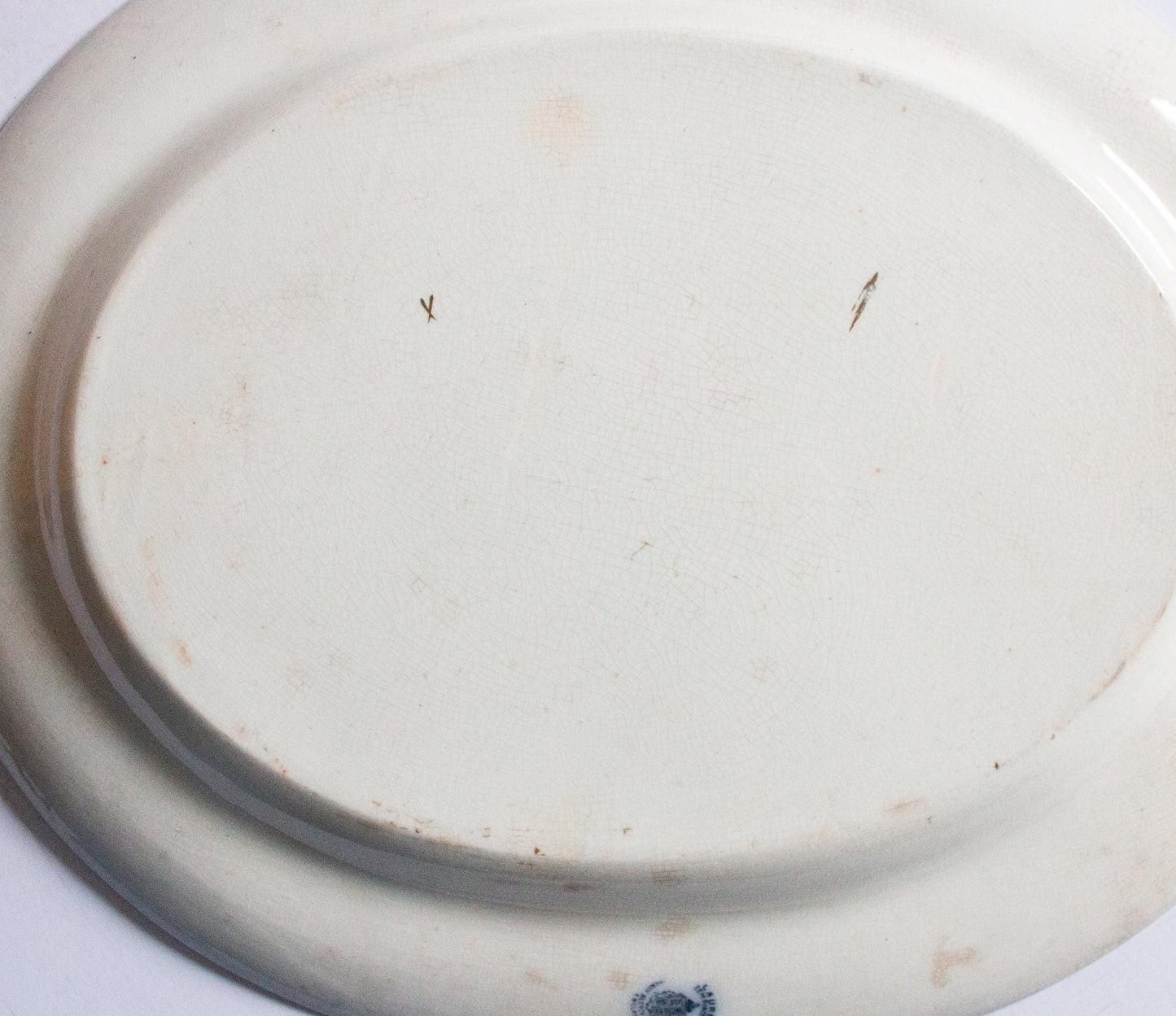 Henry Alcock & Co. Ltd. Semi Porcelain 'Laurel' Pattern Blue and White Transferware 18" Platter