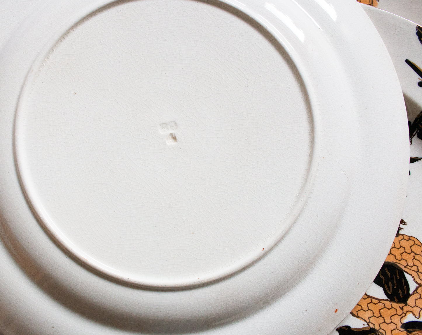 Antique Imari Pattern Black, Orange and Gold Dinner 10.75" Dinner Plates (4)