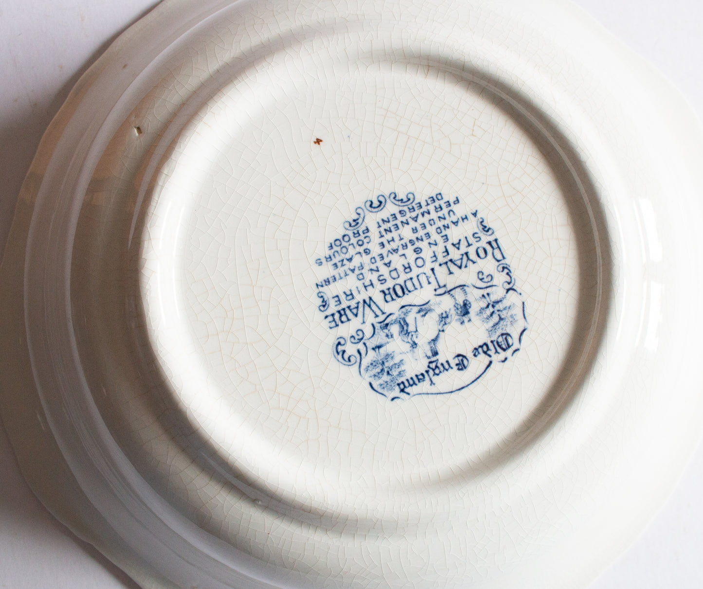 Royal Tudor Ware Staffordshire 'Olde England' Pattern Blue and White Transferware Serving Bowl,