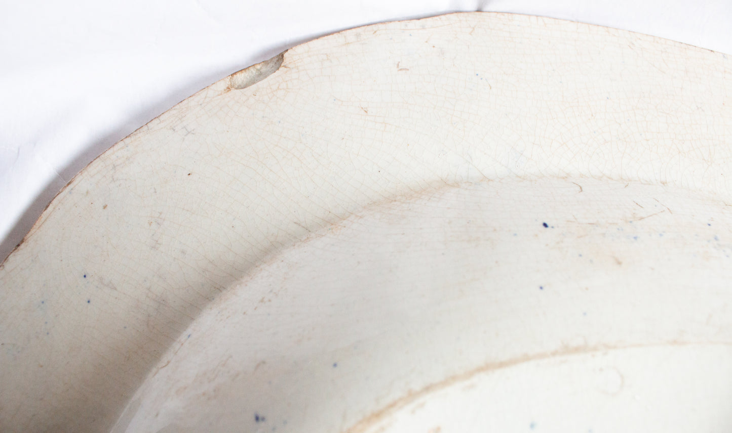 Large Antique 'Fisherman' Pattern Blue and White Transferware Serving Platter