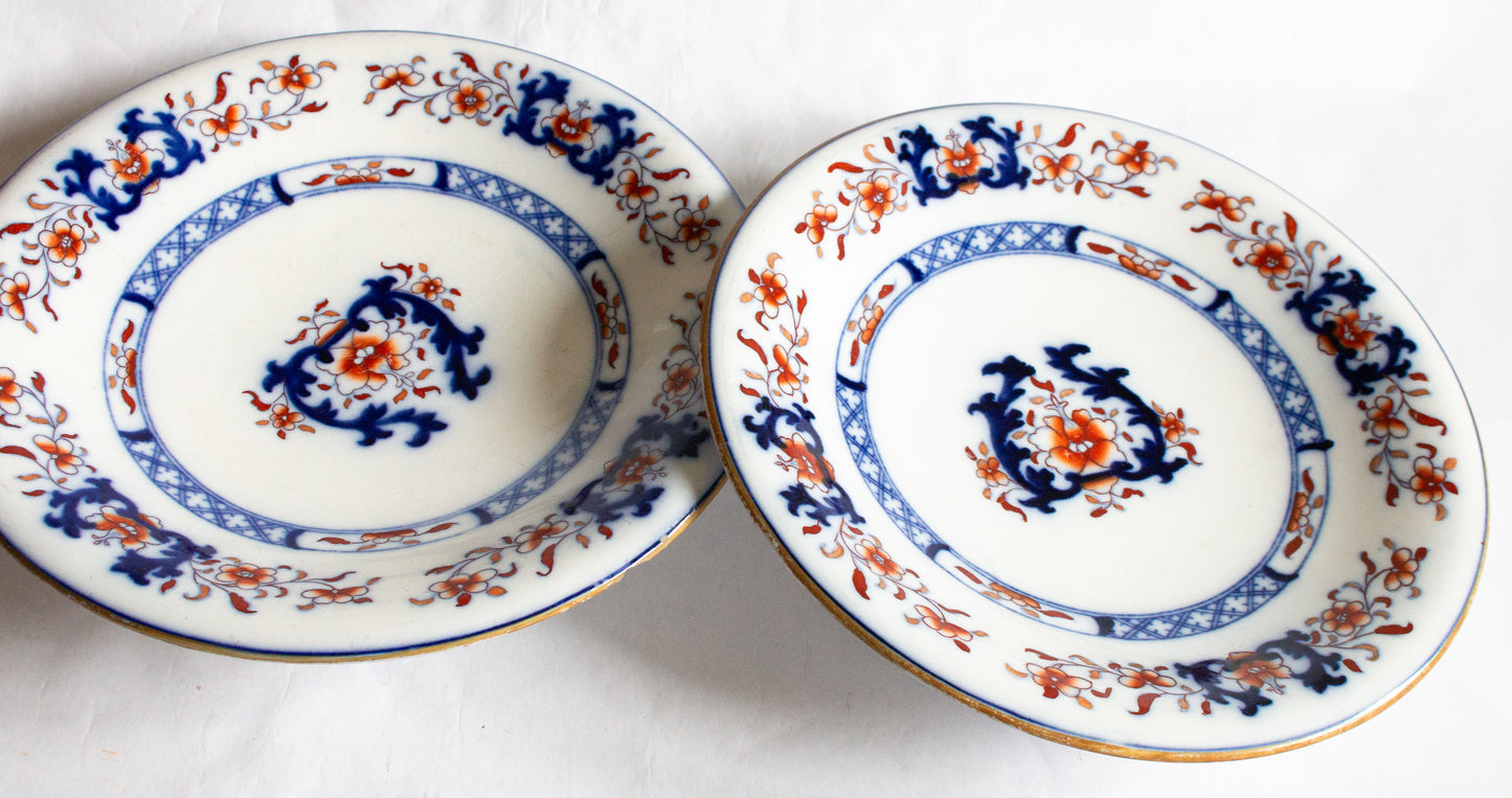 Antique Blue and White Minton Comports or Cake Stands (2)