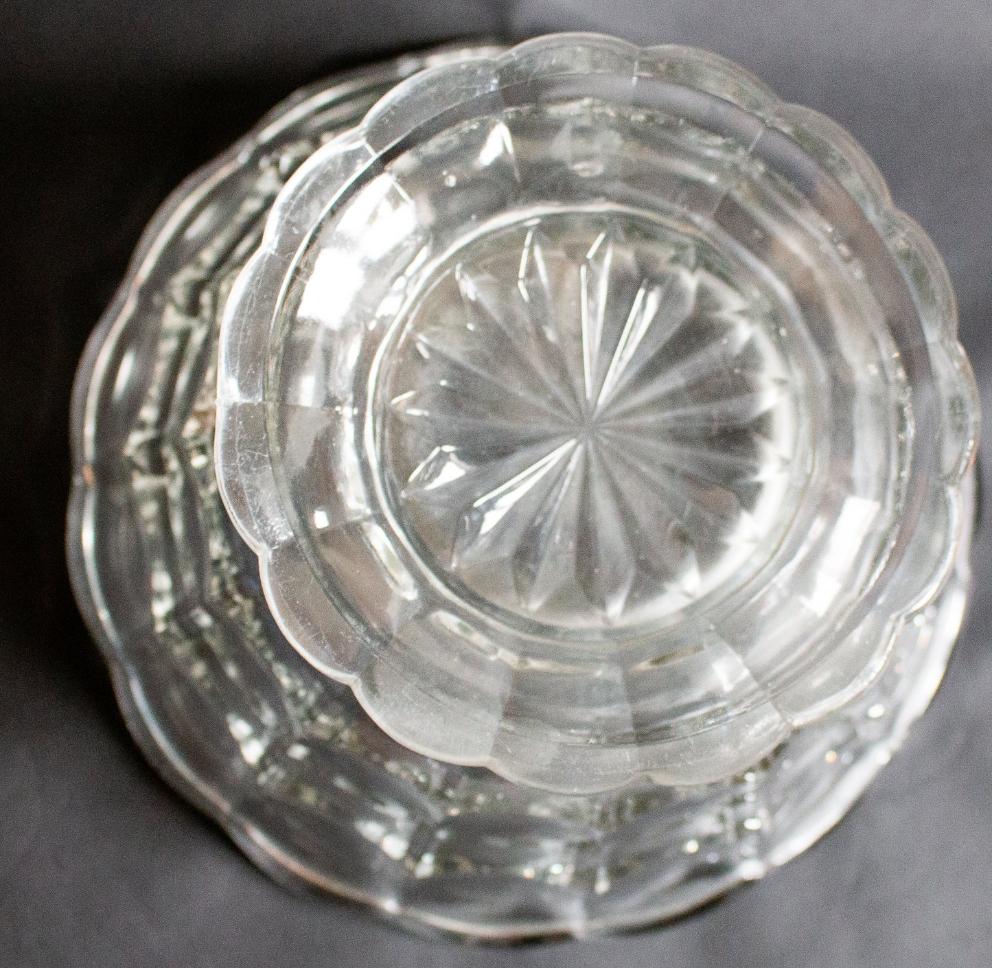 Moulded and Footed Glass Dessert or Fruit Bowl