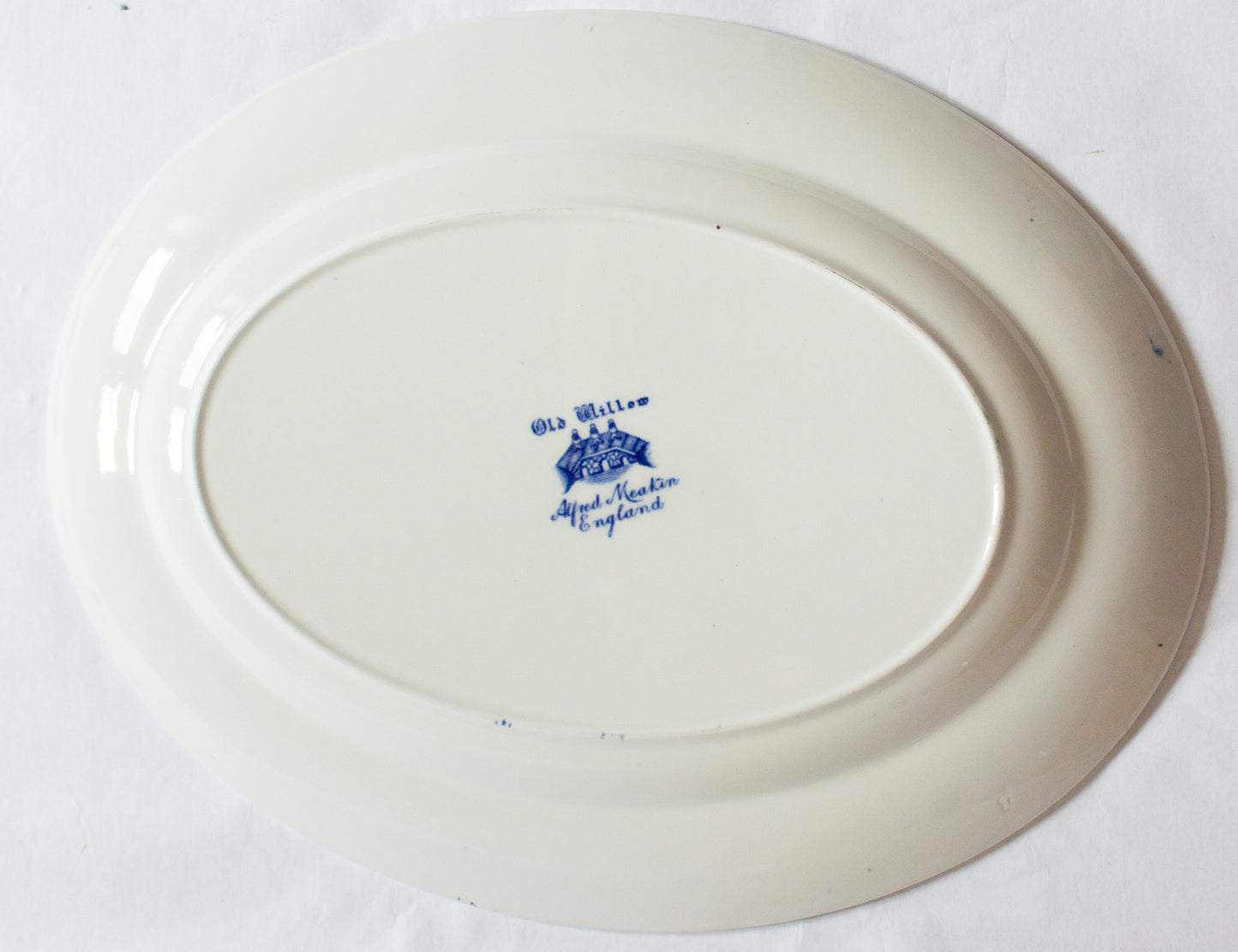 Alfred Meakin England 'Old Willow' Pattern Blue and White Transferware Serving Platter