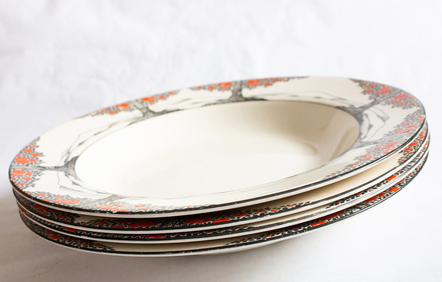 Crown Ducal 'Orange Tree' Rimmed Soup Plates (4)