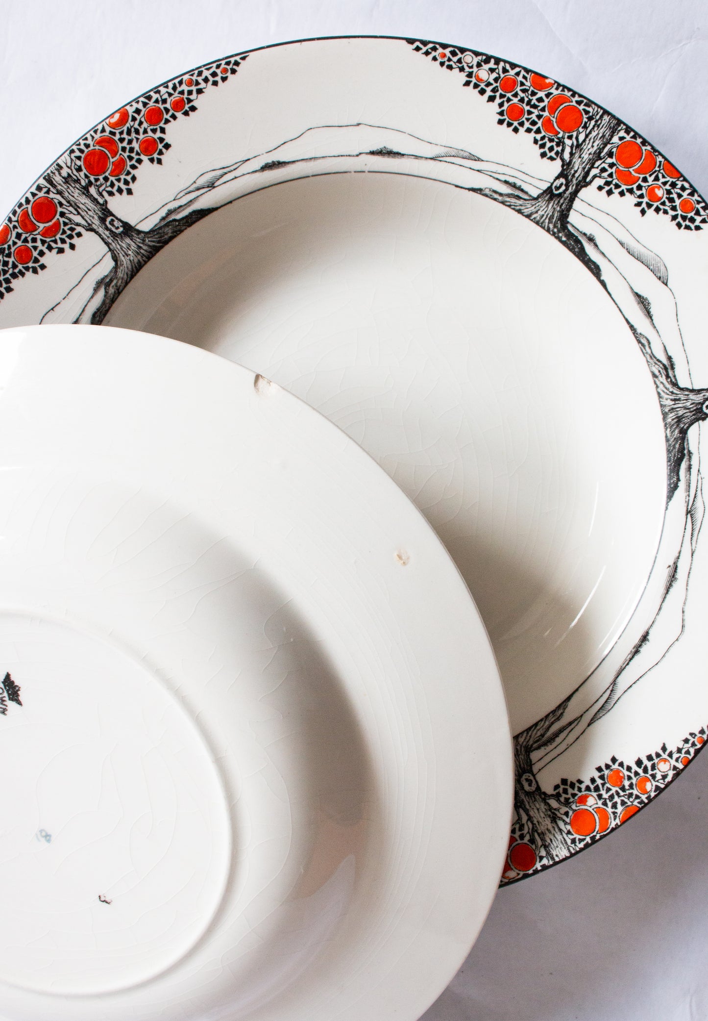 Crown Ducal 'Orange Tree' Rimmed Soup Plates (4)