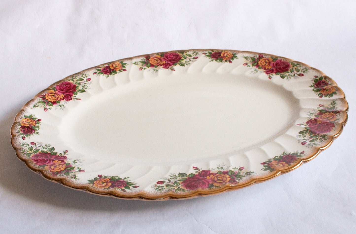 Aynsley & Co. Staffordshire China Country Roses Pattern Serving Platter