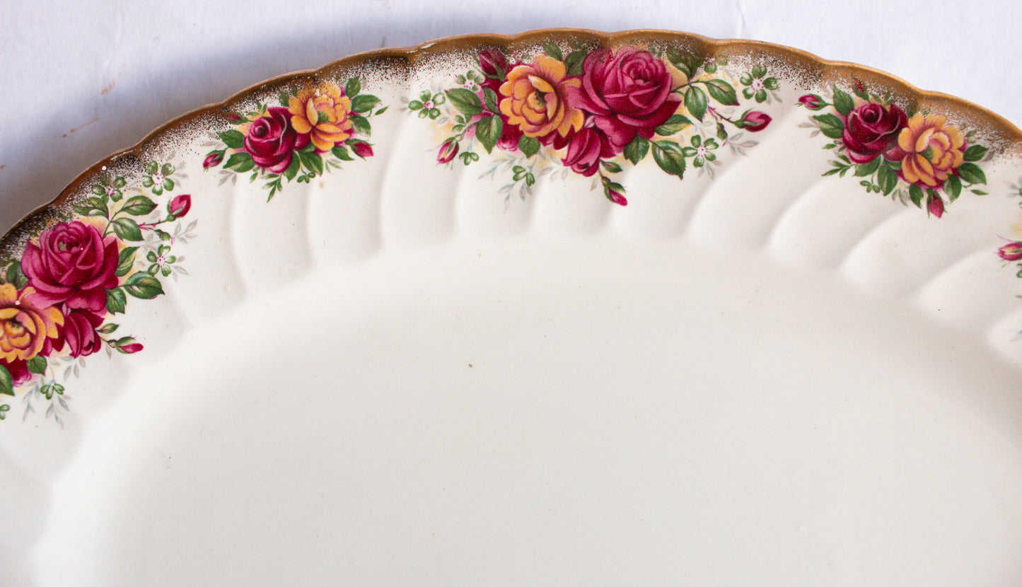 Aynsley & Co. Staffordshire China Country Roses Pattern Serving Platter