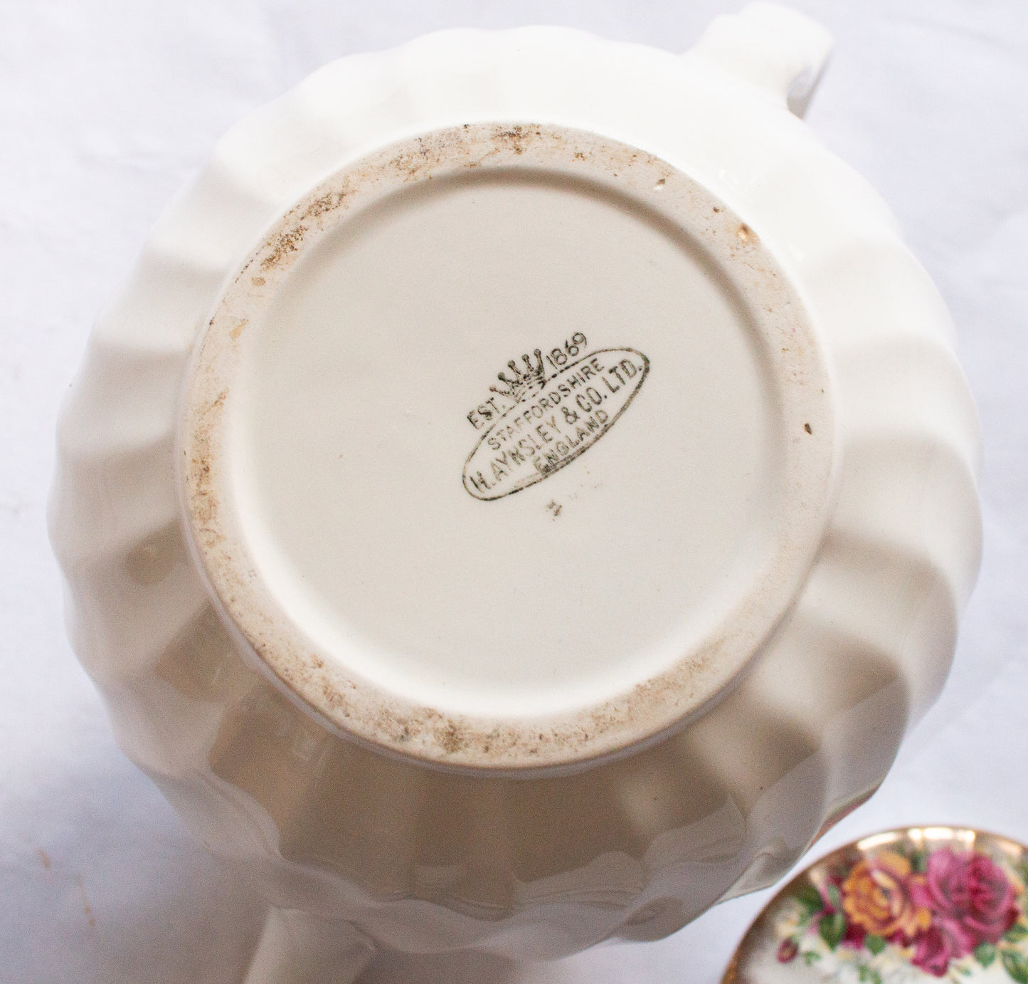 Aynsley & Co. Staffordshire China Country Roses Pattern Large Teapot