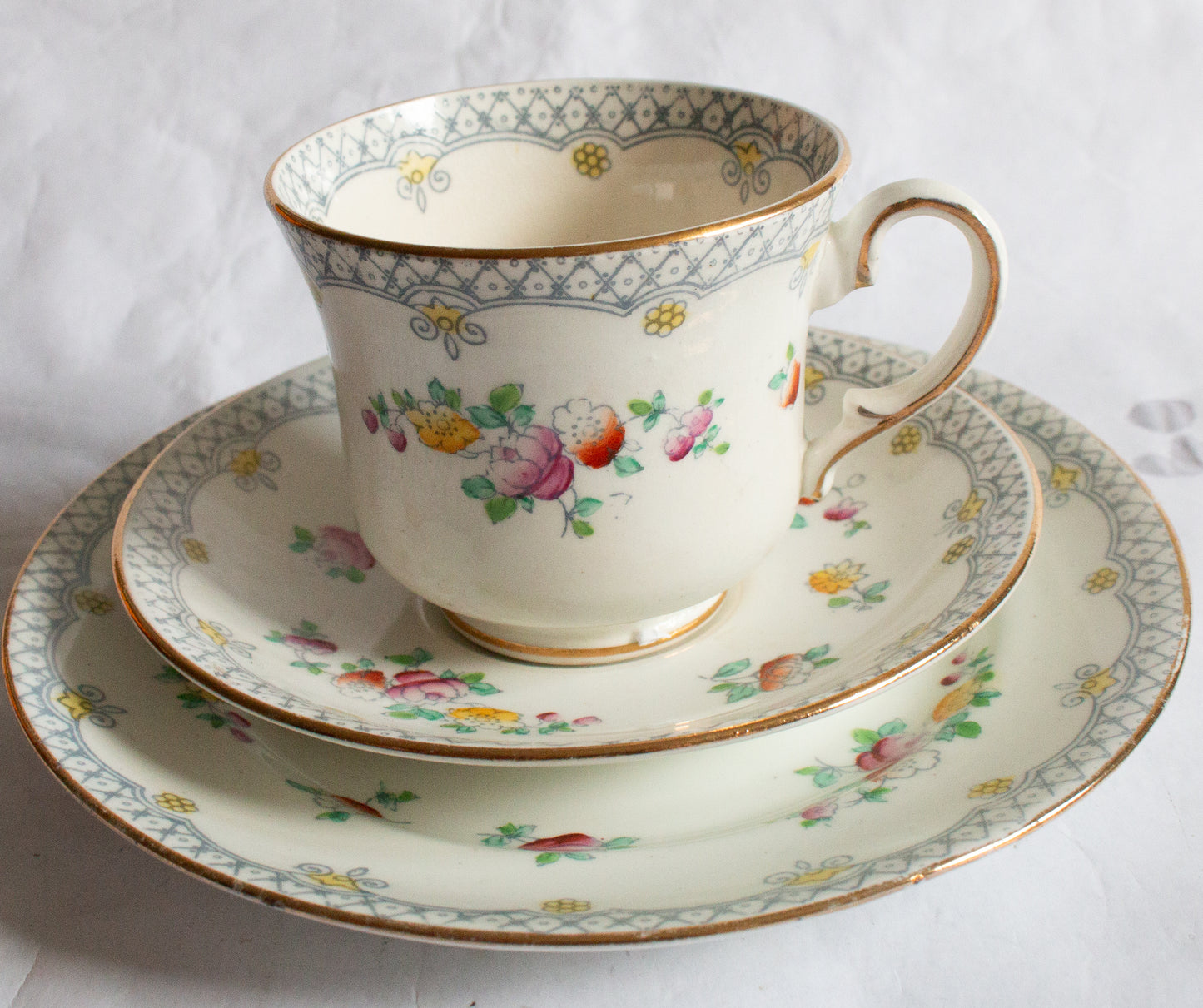 Royal Albert Crown China Teacup Trio