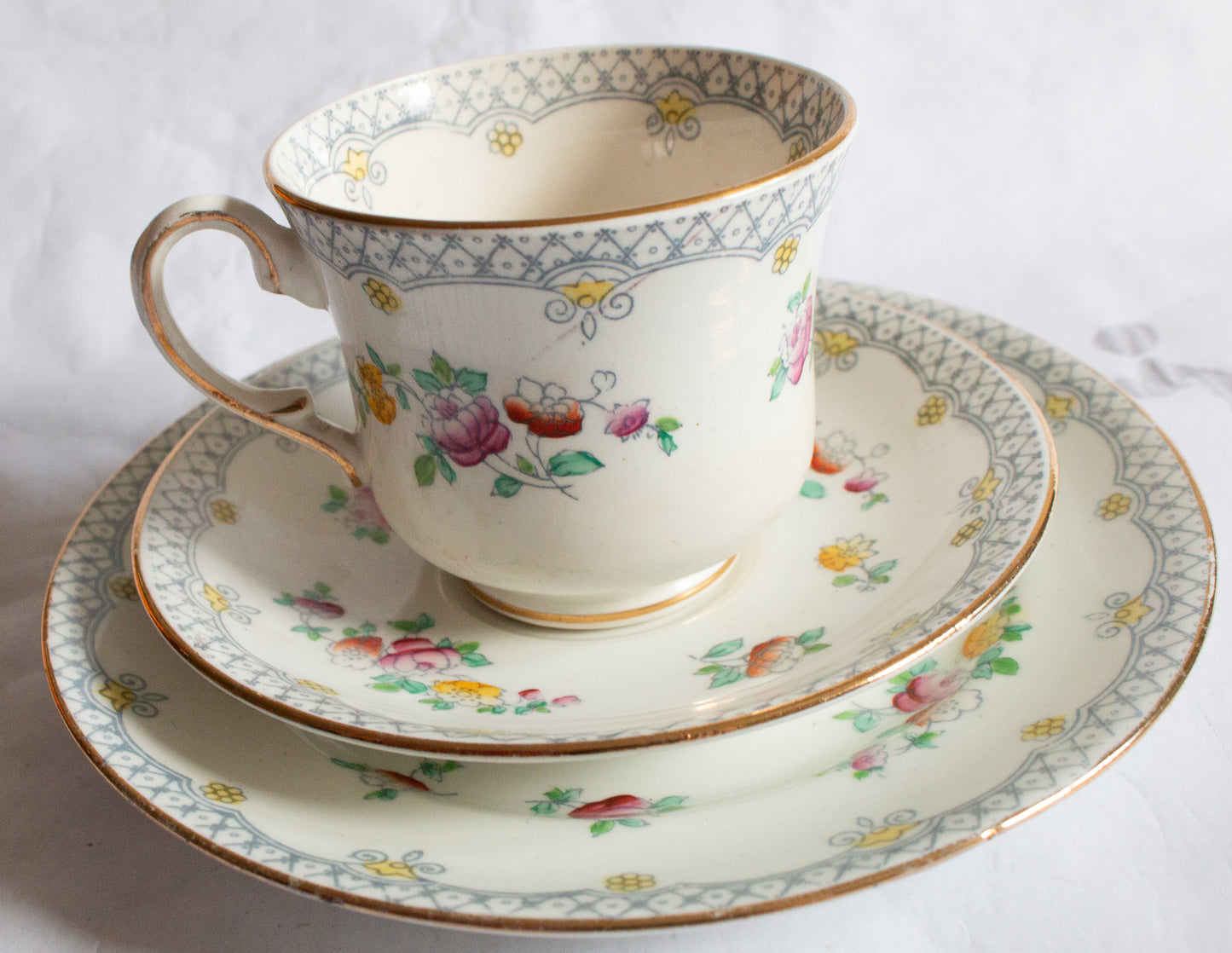 Royal Albert Crown China Teacup Trio