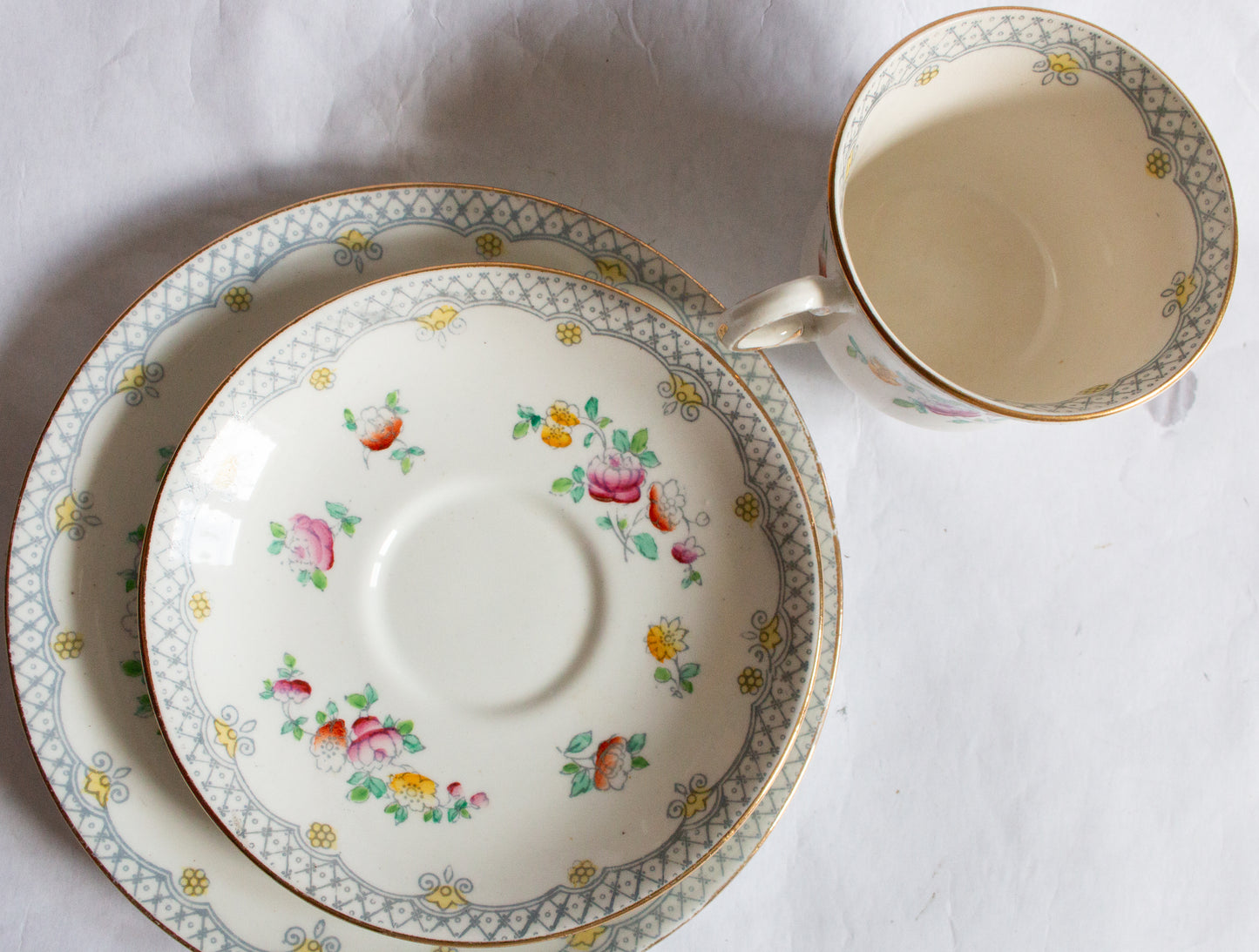 Royal Albert Crown China Teacup Trio