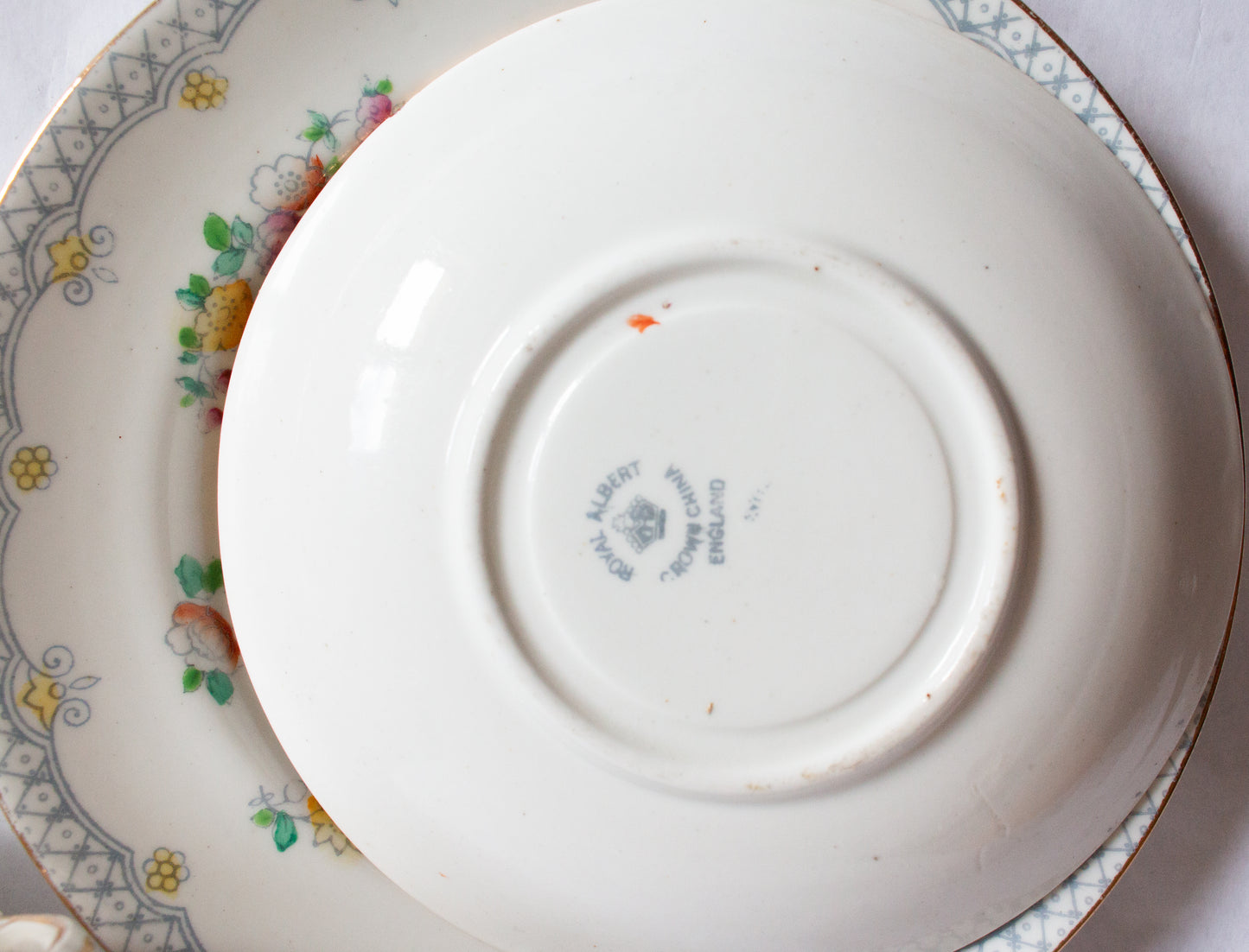 Royal Albert Crown China Teacup Trio