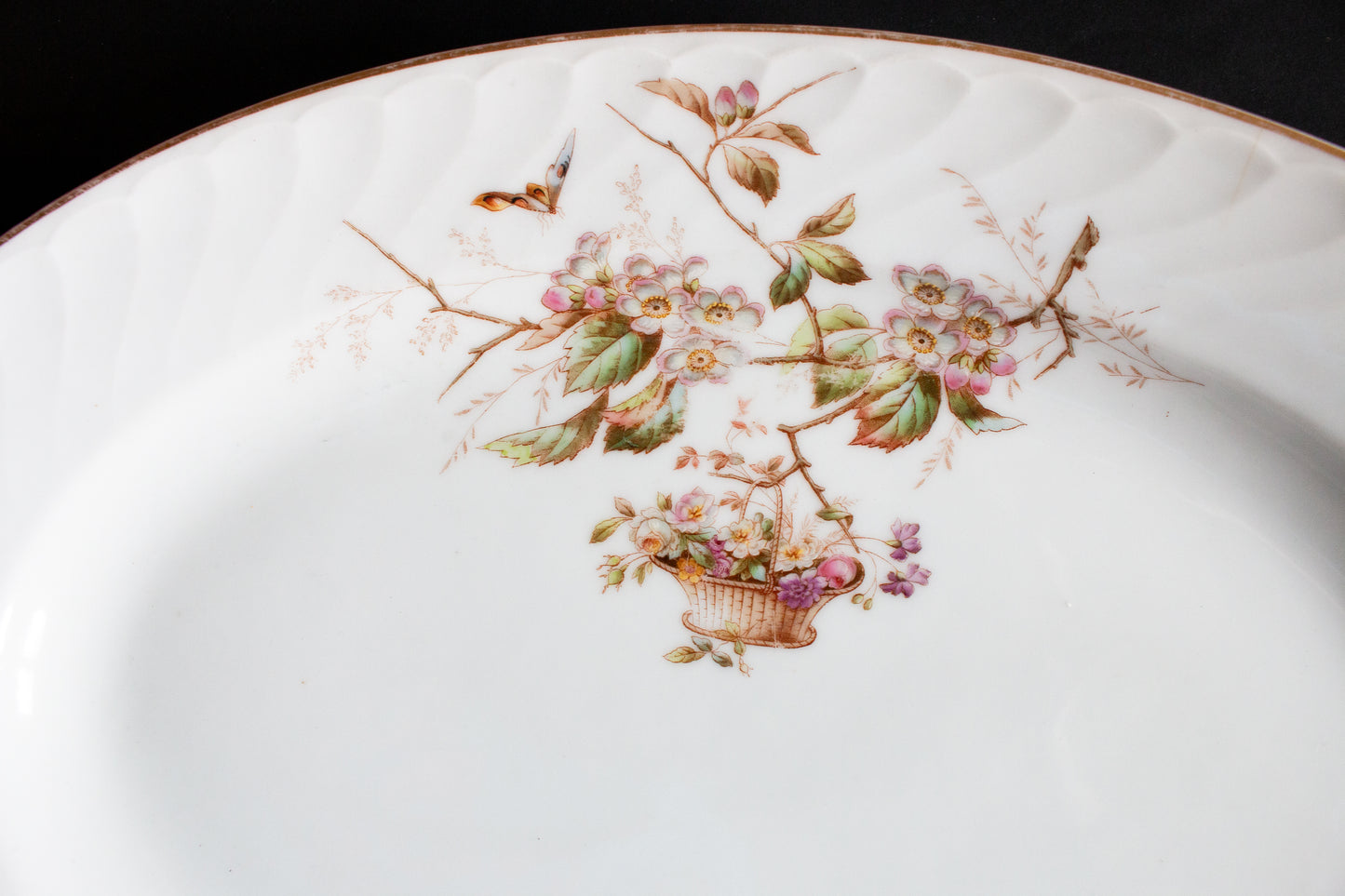 Large Floral and Gold Serving Platter