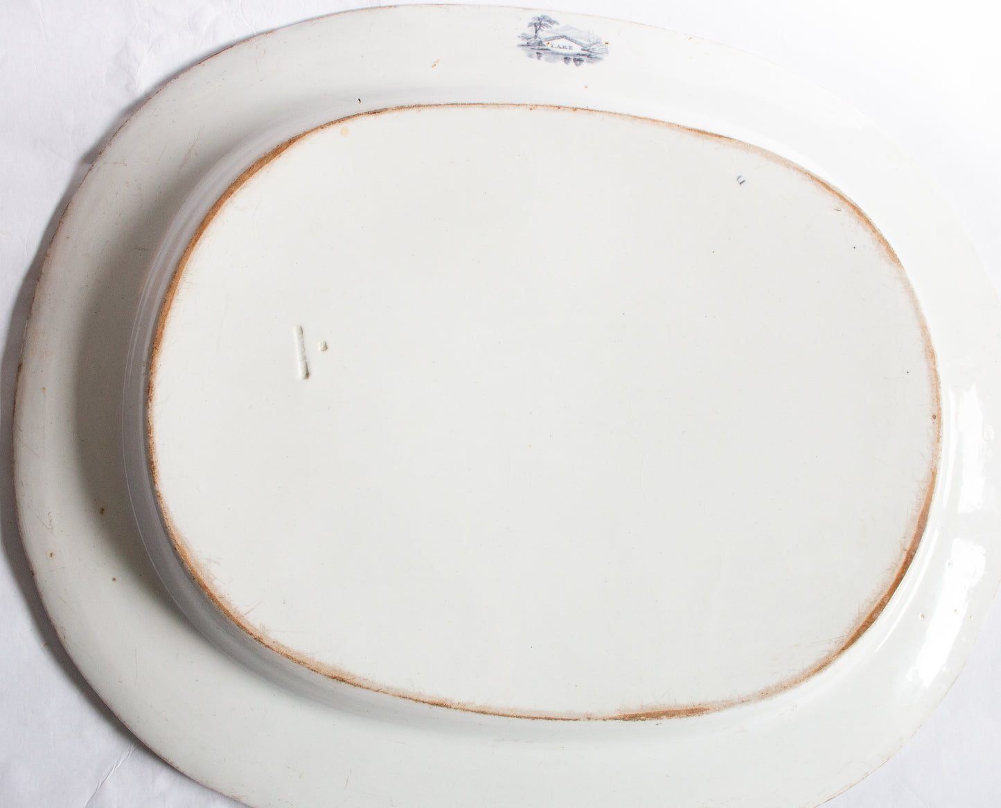 Ashworth 'Lake' Pattern Black and White Ironstone Transferware Serving Platter