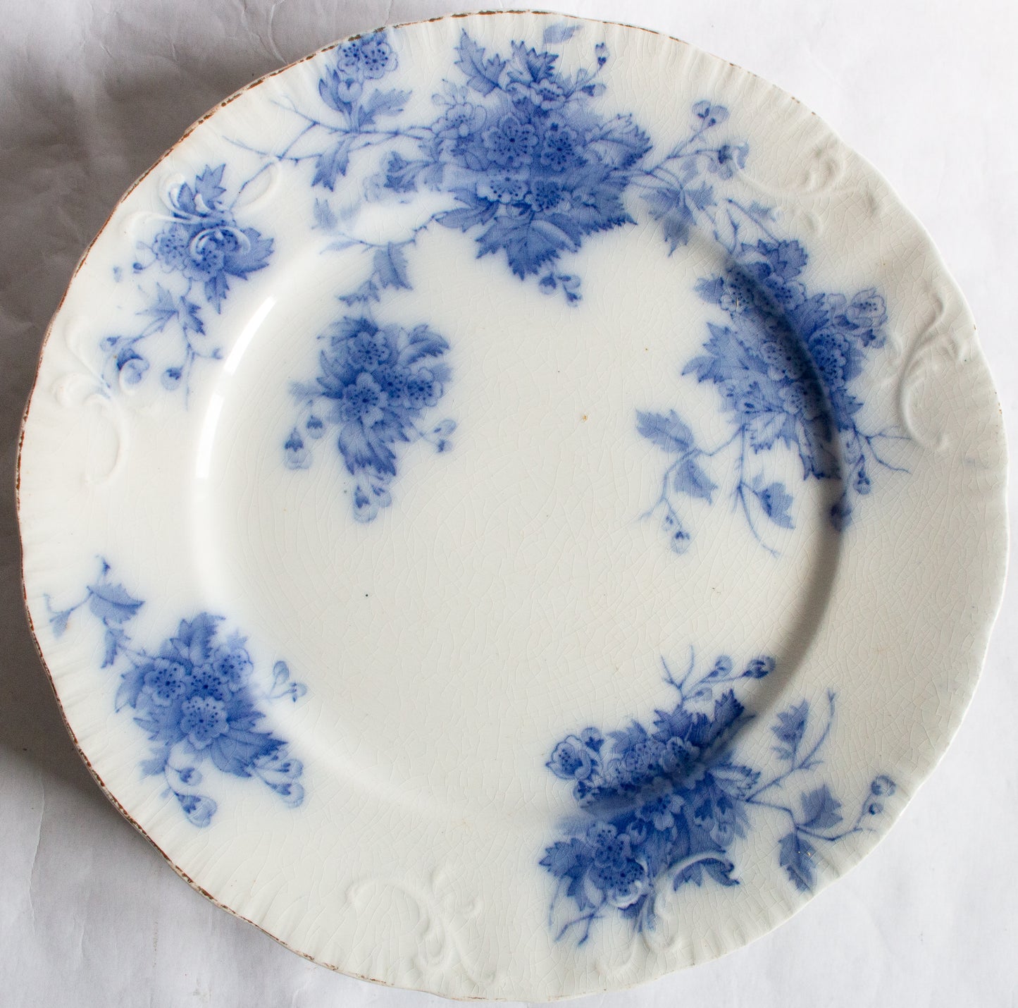 Middleport Pottery 'May' Pattern Flow Blue and White Transferware 9" Plates (6)