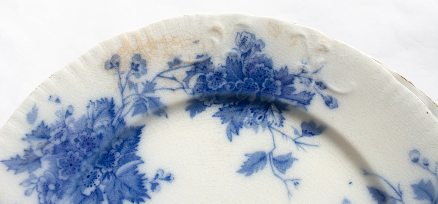 Middleport Pottery 'May' Pattern Flow Blue and White Transferware 9" Plates (6)