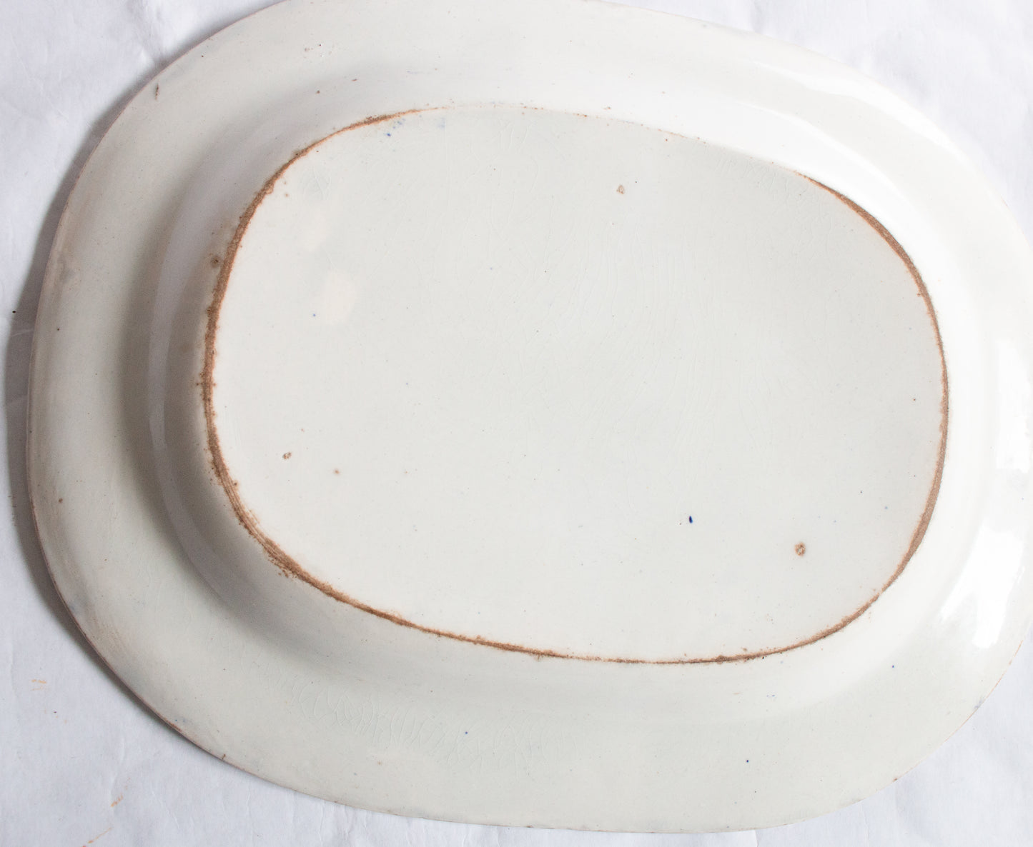 Antique 'Willow' Pattern Blue and White Transferware Small Serving Platter