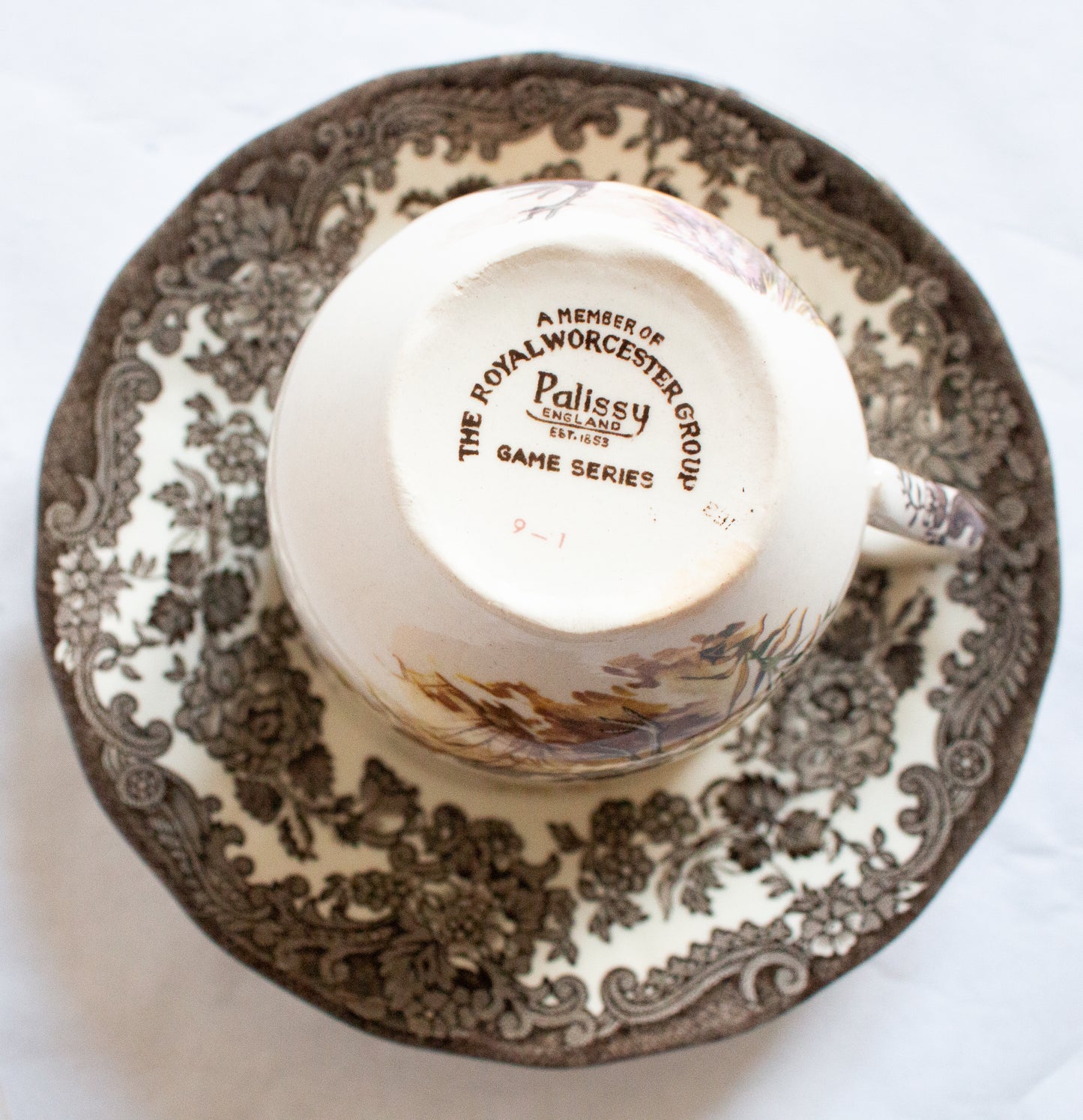 Royal Worcester Palissy 'Game Series' Teacup and Saucer