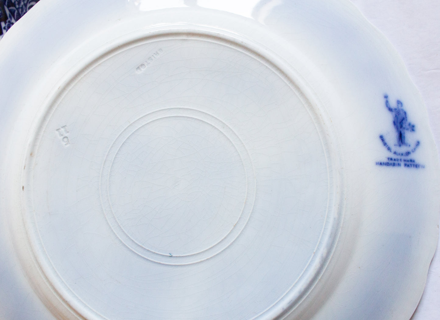 Bristol Alkalon China 'Mandarin Pattern' 7.5" Flow Blue Side Plates (4)