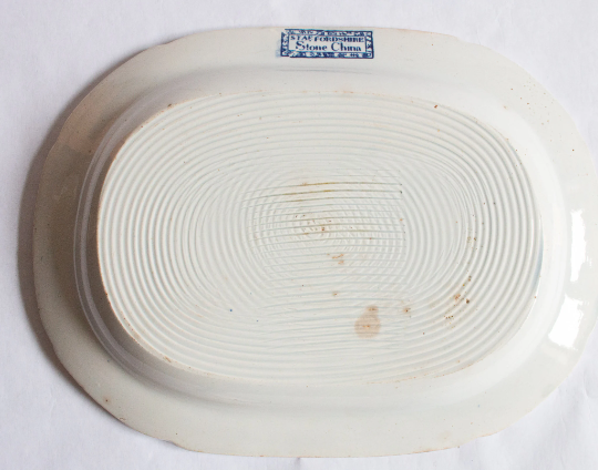 Antique Willow Pattern Small Blue and White Transferware Serving Platter