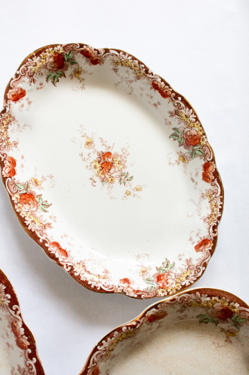 Alfred Meakin Ltd. 'Medina' Pattern Brown and White Graduated Serving Plates (3)