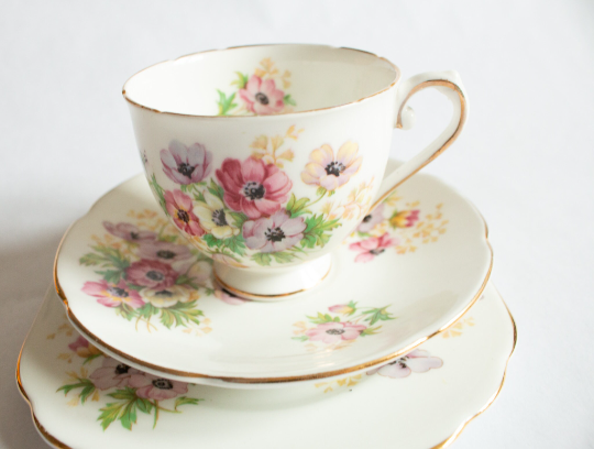 Stanley Fine Bone China Teacup Trio with Floral Detail