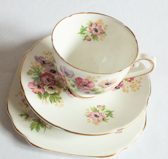 Stanley Fine Bone China Teacup Trio with Floral Detail