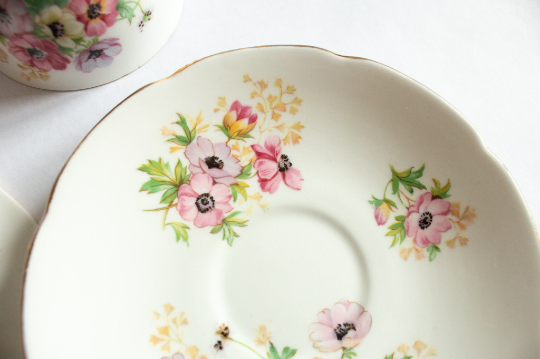 Stanley Fine Bone China Teacup Trio with Floral Detail