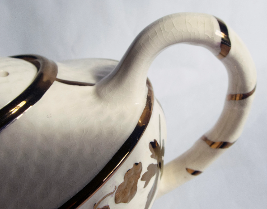 Wade White and Bronze Teapot