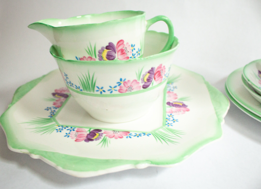 Sampson Smith China Floral Tea Set for Two