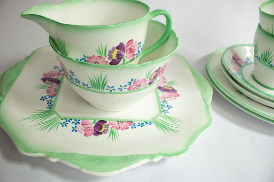 Sampson Smith China Floral Tea Set for Two