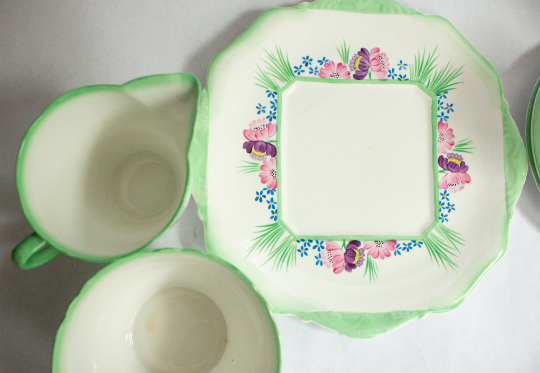 Sampson Smith China Floral Tea Set for Two