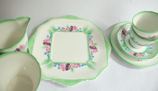 Sampson Smith China Floral Tea Set for Two
