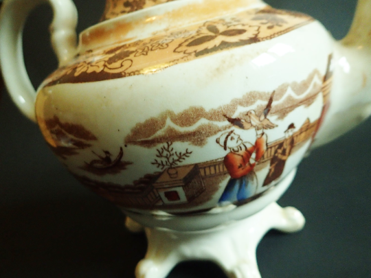 Mid Victorian Bone China Teapot with Lustreware Finish