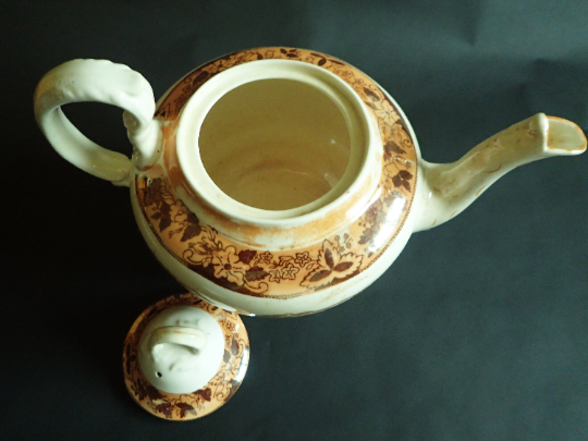 Mid Victorian Bone China Teapot with Lustreware Finish