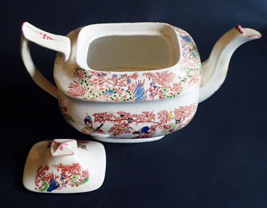 Antique Teapot with Oriental Scenes