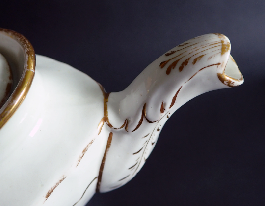 Antique White and Gold Teapot
