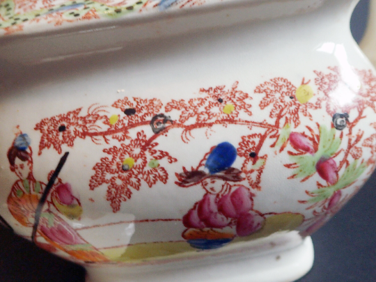 Antique Teapot with Oriental Scenes