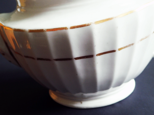 Antique White and Gold Teapot