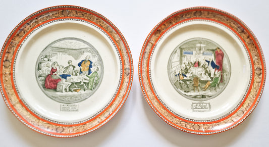 Adams Pottery Charles Dickens Series Large Collector's Plates (2)
