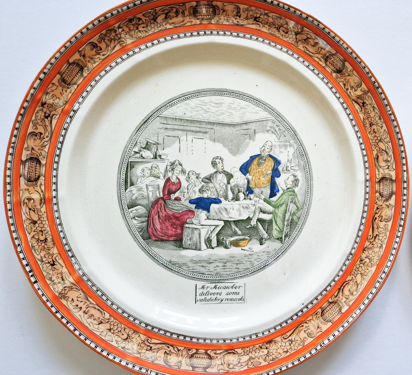 Adams Pottery Charles Dickens Series Large Collector's Plates (2)