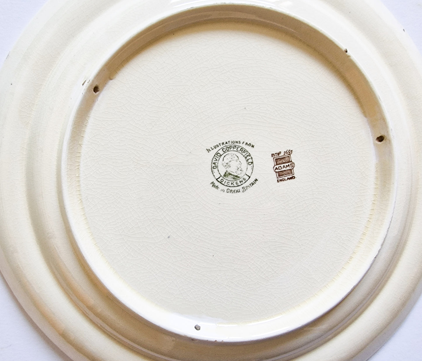 Adams Pottery Charles Dickens Series Large Collector's Plates (2)