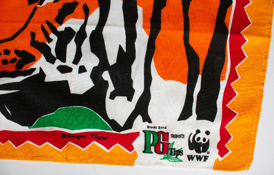 Vintage 'PG Tips' WWF 'Bengal Tiger' Advertising Tea Towel