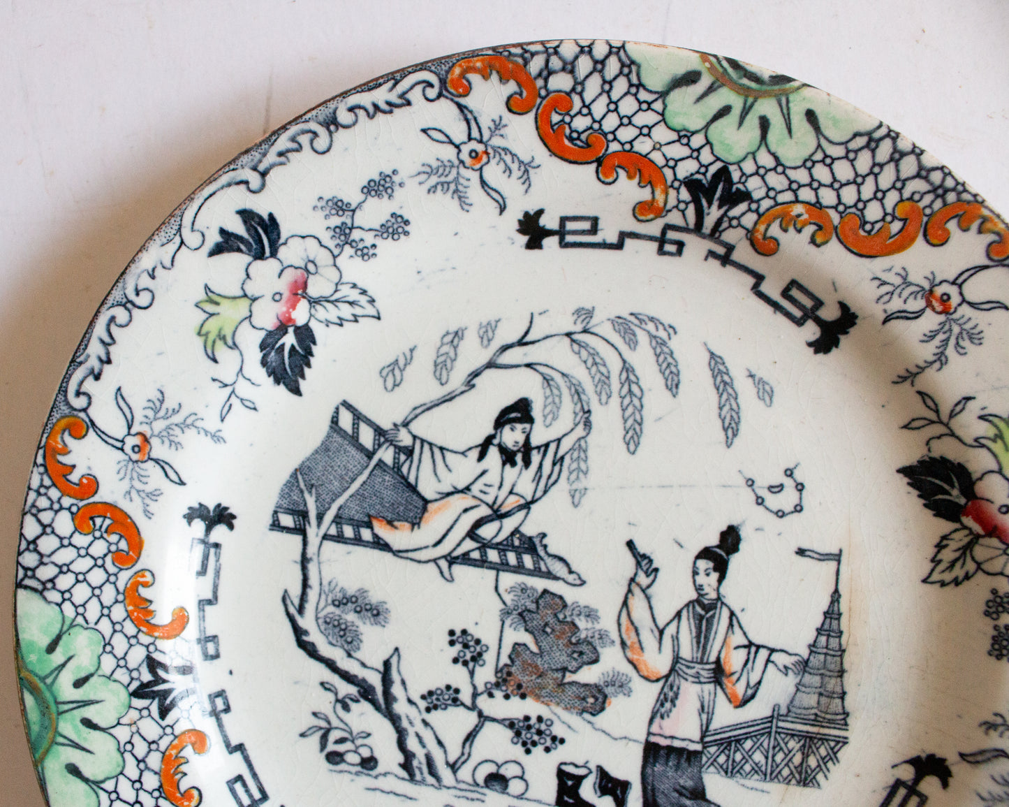 Antique Oriental Themed China 7.25" Plate
