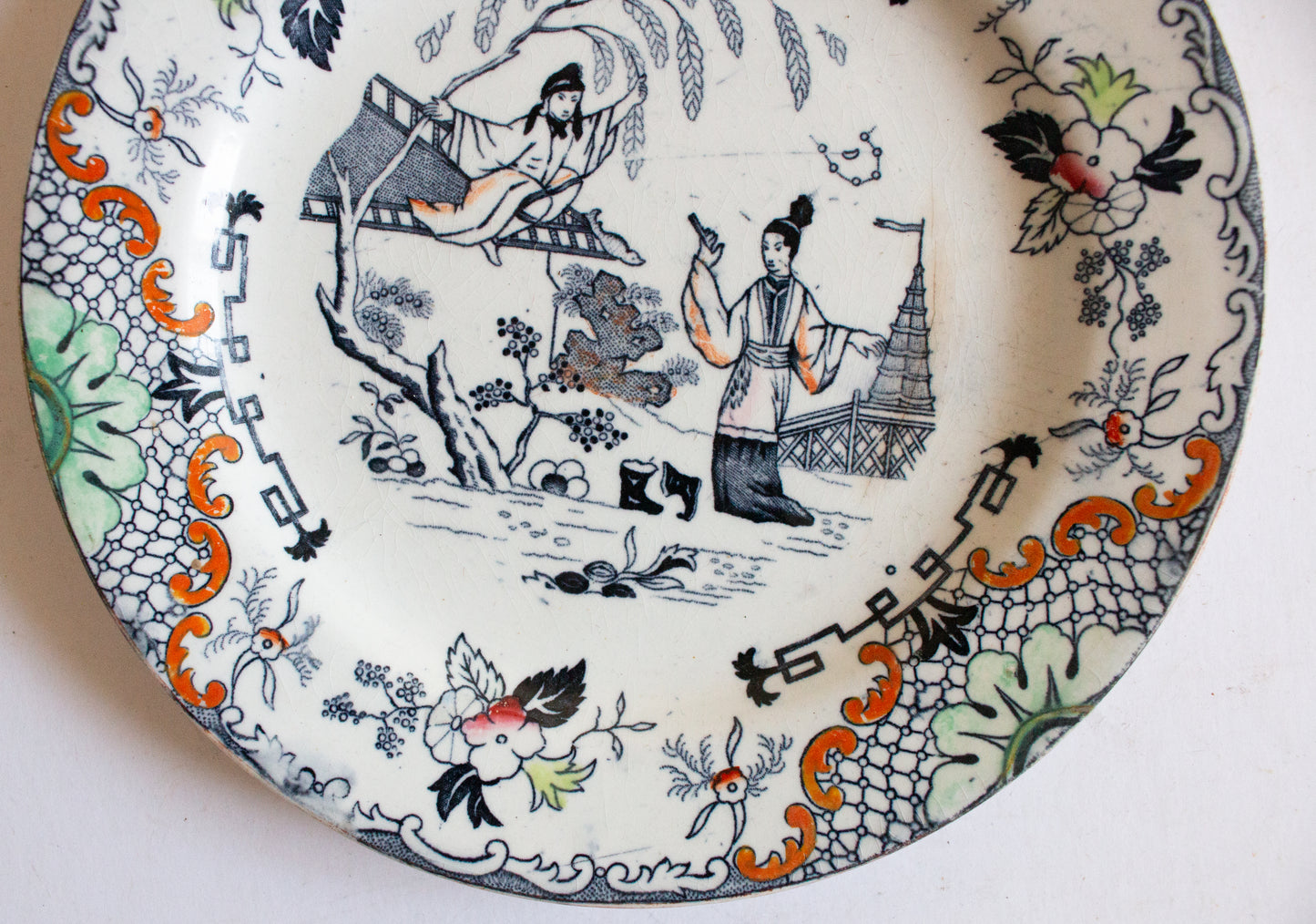 Antique Oriental Themed China 7.25" Plate