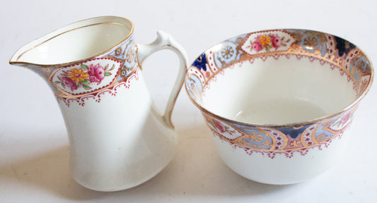 Salisbury China 'Stratton' Pattern Sugar Bowl and Creamer Set