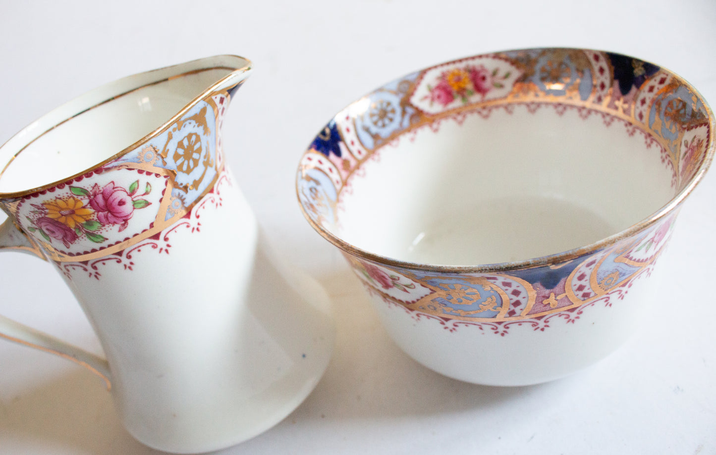 Salisbury China 'Stratton' Pattern Sugar Bowl and Creamer Set