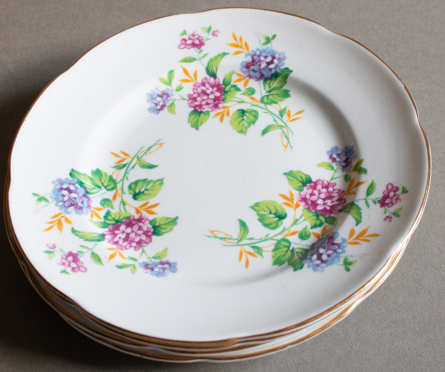 Vintage Royal Stuart China Floral 6.5" Side Plates (4)