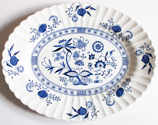 J. & G. Meakin 'Blue Nordic' Pattern Large Blue and White Serving Platter